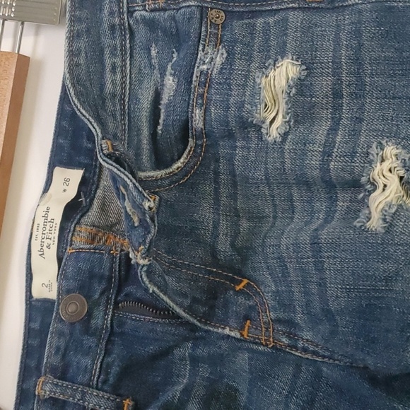 Abercrombie & Fitch jeans women's size 2 blue ripped destroyed holes Grunge - Picture 6 of 15